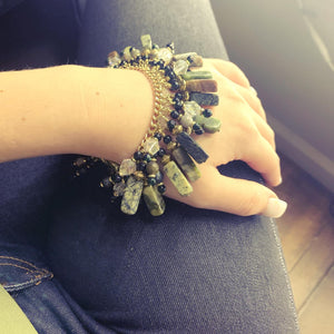 Green Stone Charm Bracelet