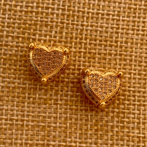 Paved Heart Studs