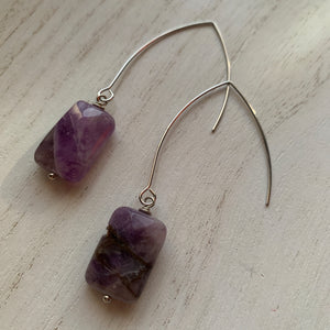 Amethyst Hook Earrings