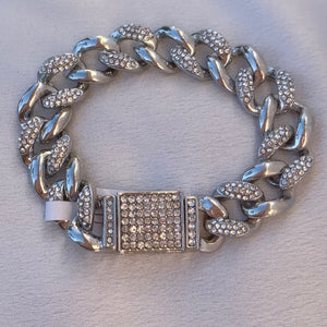 Silver CZ Chain Bracelet