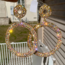 Load image into Gallery viewer, Bejeweled Hoop Earrings!