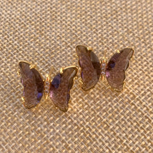 Load image into Gallery viewer, Purple Butterfly Earrings