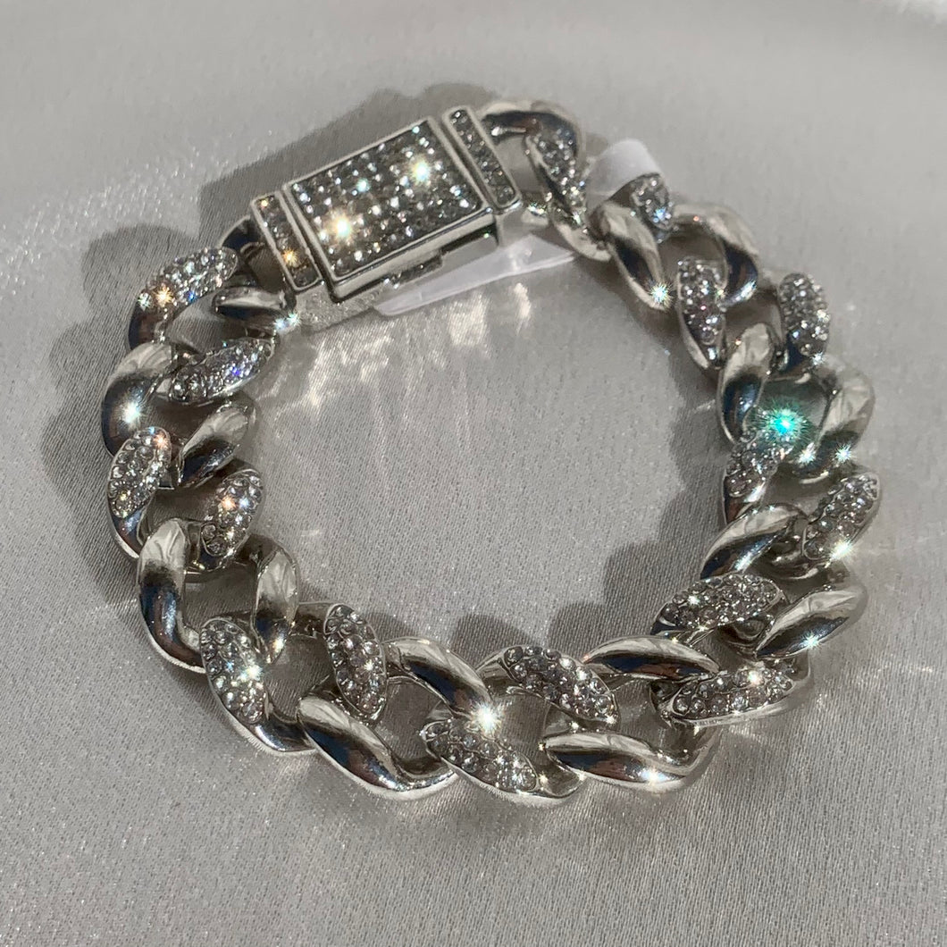 Silver CZ Chain Bracelet