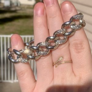 Silver CZ Chain Bracelet