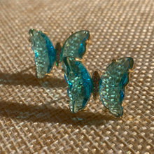 Load image into Gallery viewer, Blue Butterfly Earrings