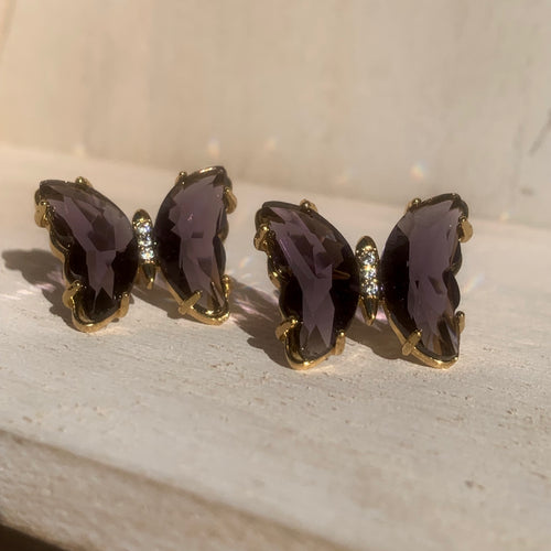 Purple Butterfly Earrings