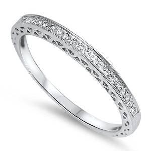 Paved Band Ring .925 Sterling Silver